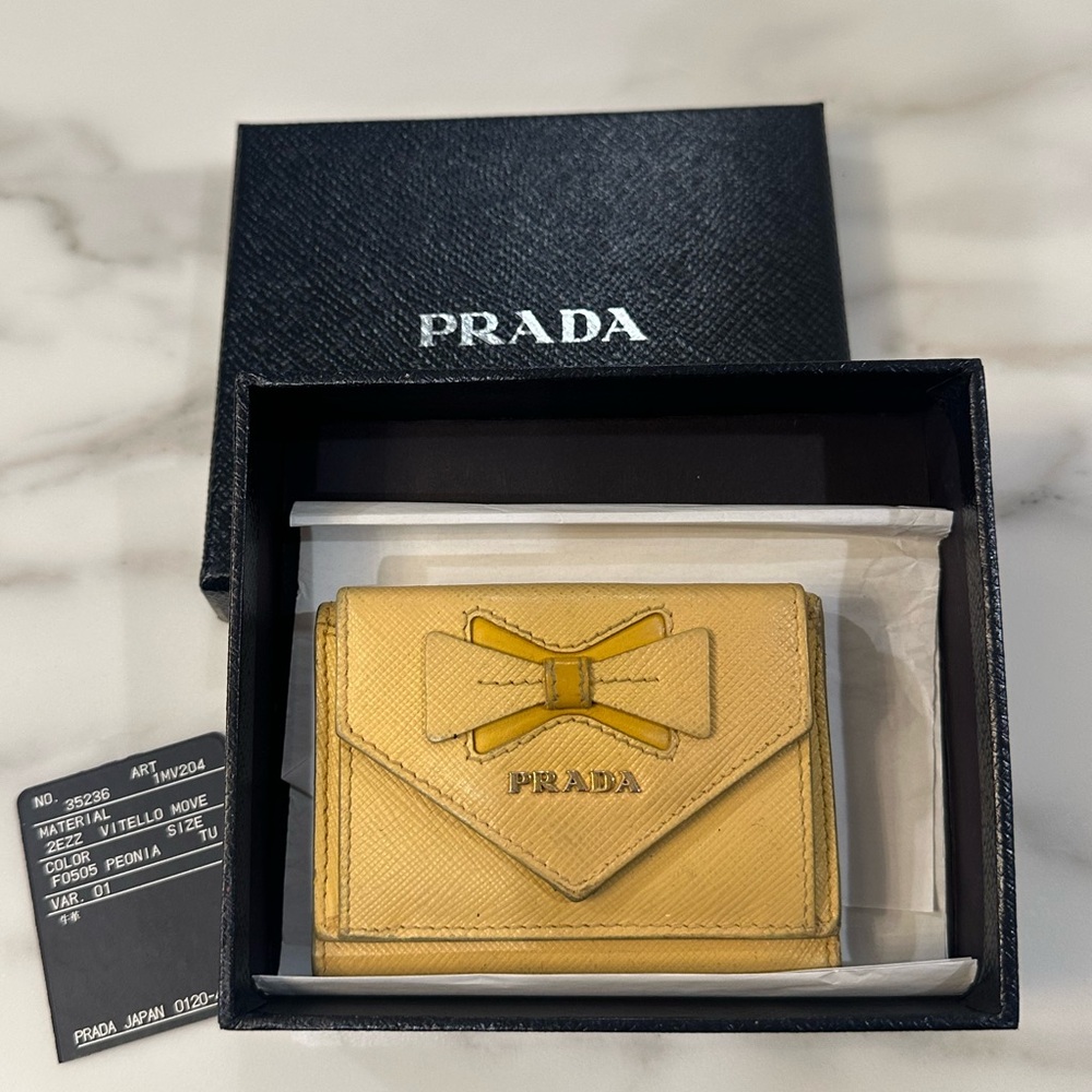Prada Tri Fold Compact Saffiano Leather Wallet - Picture 6 of 6